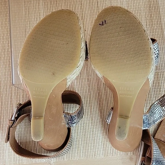 Stuart Weitzman Metal Mesh Platform Wedge Sandals sz8 - Picture 7 of 10